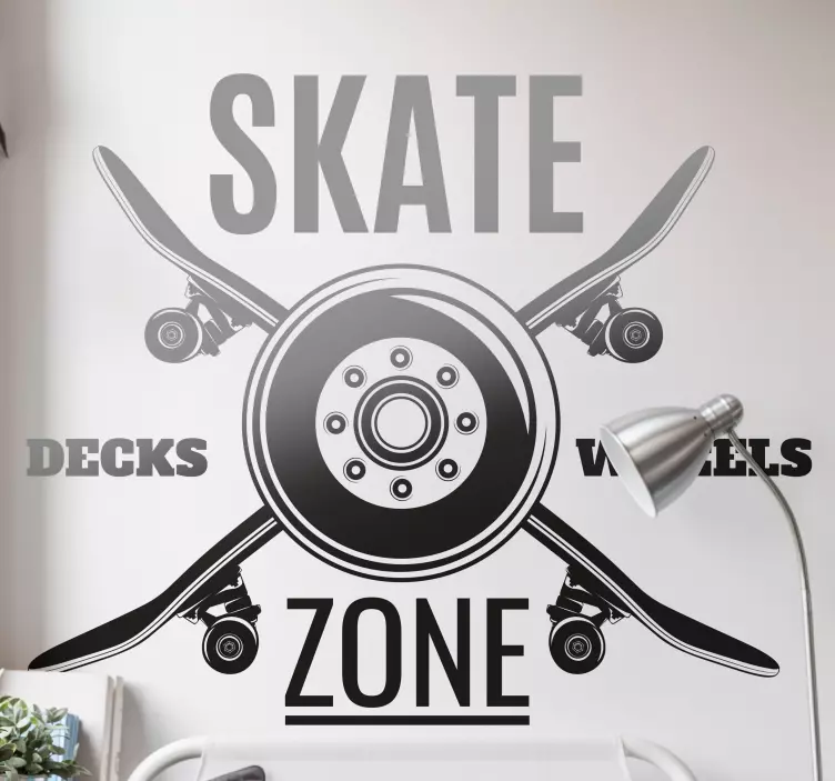 Nástenná vinylová samolepka skate zóna - Tenstickers