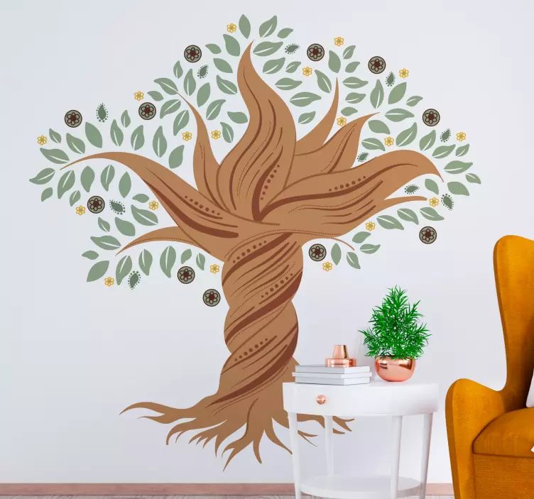 Strom života krútený samolepka na stenu - Tenstickers