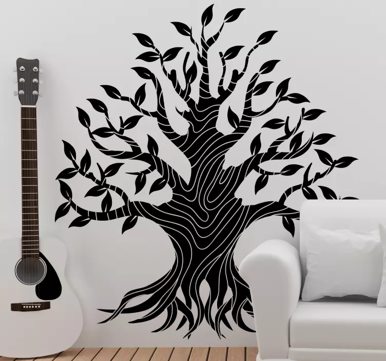 Strom života linky samolepka na stenu - Tenstickers