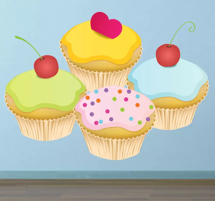 štyri nálepky na cupcakes - Tenstickers