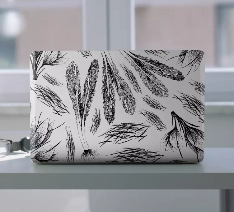 Sušené kvety ručne kreslené kože na notebooky - Tenstickers