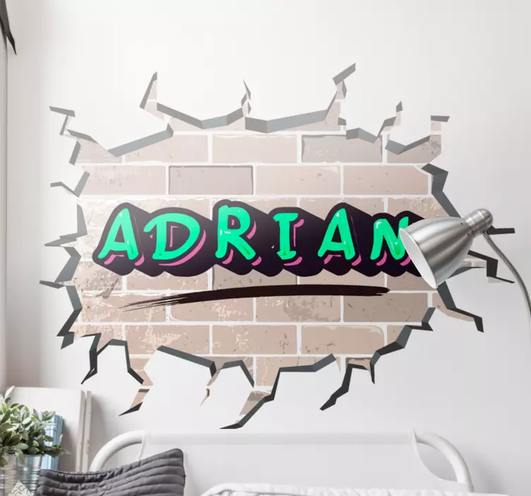 Tehlová stena graffiti mestská nálepka - Tenstickers