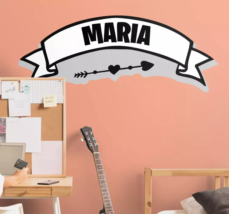 Nálepka pre teenagerov personalizovaný menový banner - Tenstickers