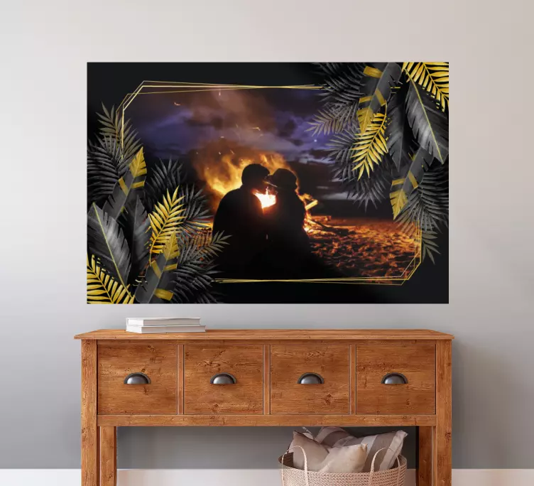 Tmavé listy Nálepkyna fotorámik na stenu - Tenstickers