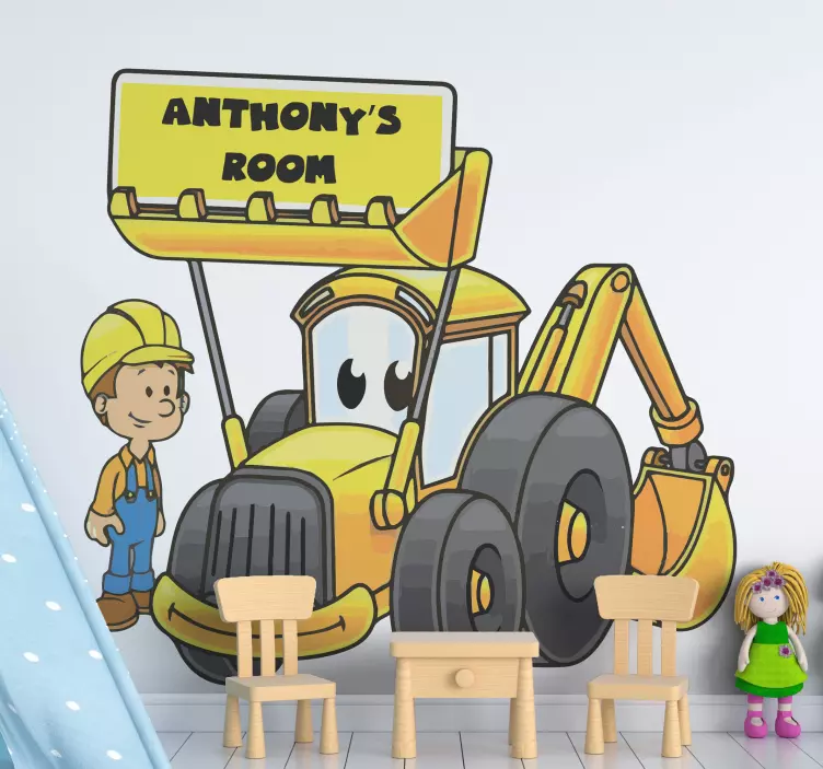 Traktor a muž s vlastným menom hračku - Tenstickers