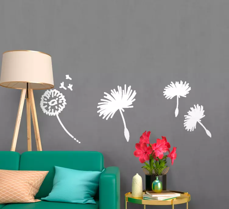 Nálepky na kvetinový dizajn s tromi púpavami - Tenstickers