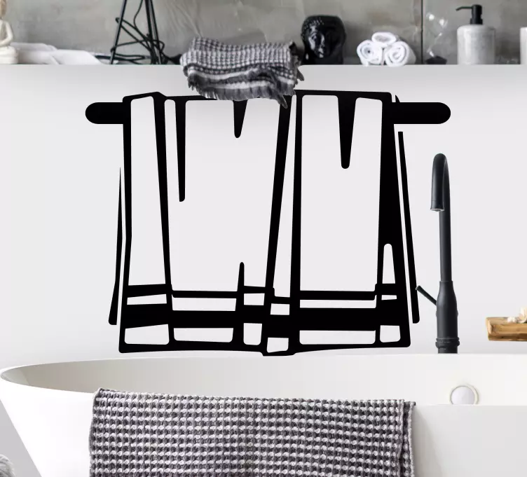 Uteráky ilustrácia silueta kúpeľňa nálepka - Tenstickers