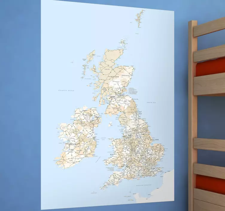 Nálepka na veľkú británsku mapu - Tenstickers