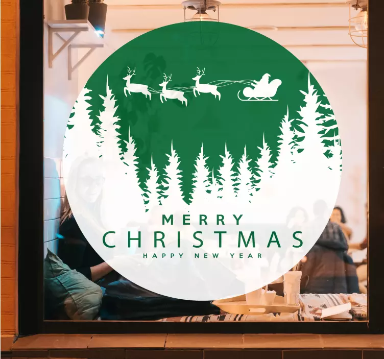 Veselé vianoce s nálepkou vianočné kulisy - Tenstickers