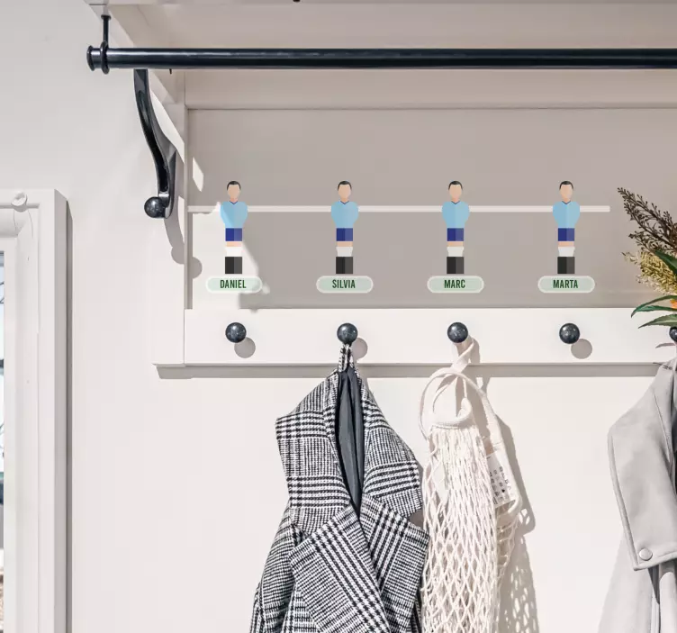 Nálepky na vešiaky postavičky futbalového stola - Tenstickers