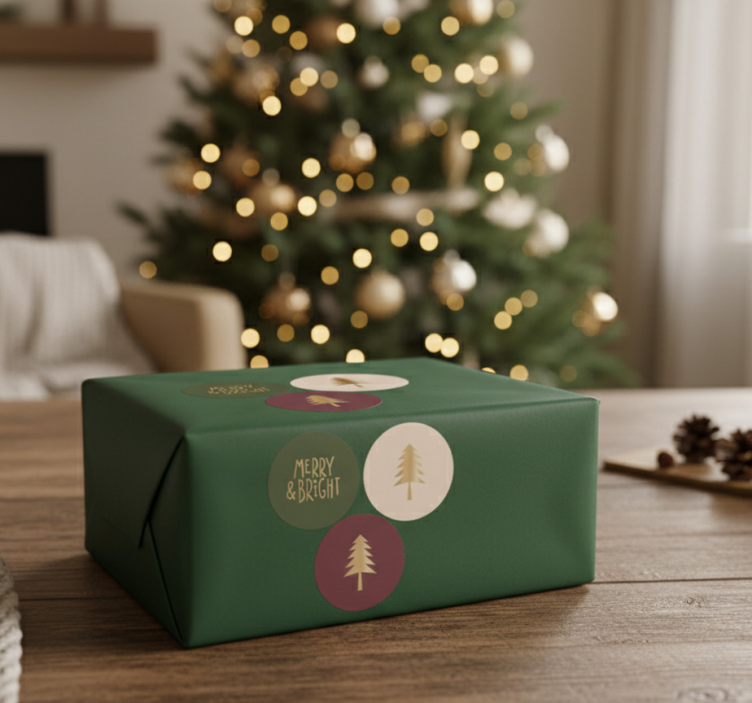 Vianočná nálepka klasický sviatočný vzor - Tenstickers