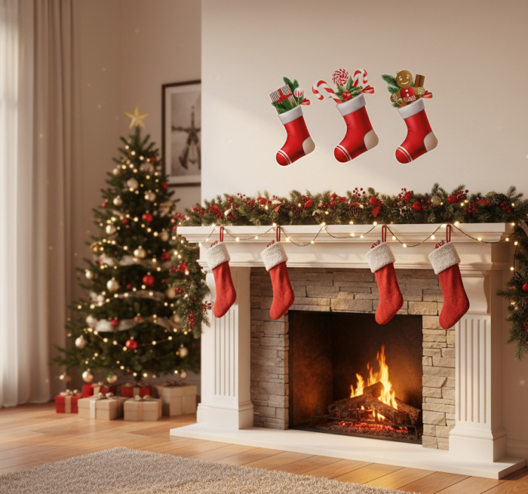 Vianočná nálepka na cukríky a darčeky do ponožiek - Tenstickers