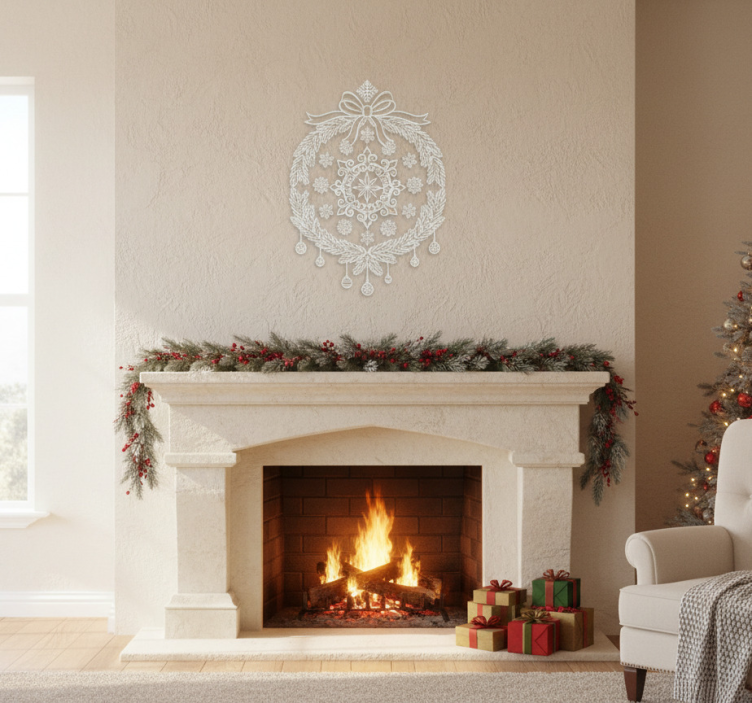 Vianočná nálepka na okná biela - Tenstickers