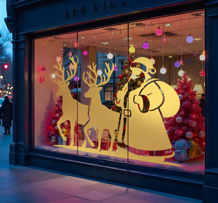 Vianočná nálepka silueta santa clausa - Tenstickers