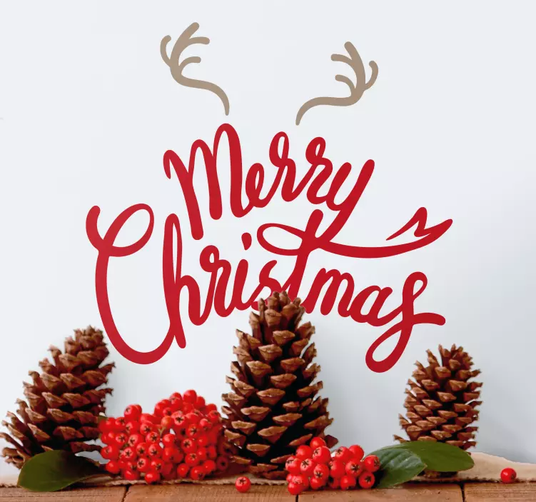 Vianočná nálepka sviatočný sobí pozdrav - Tenstickers