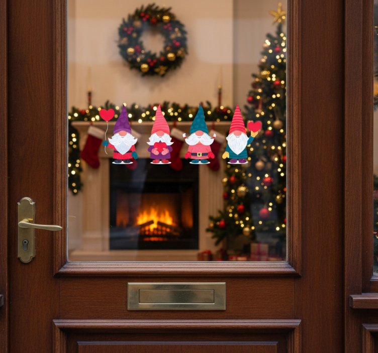 Vianočná nálepka snehuliakov pomocníkov - Tenstickers