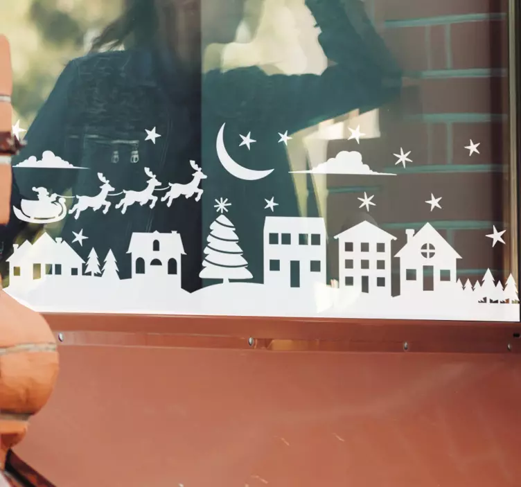 Vianočná scéna vianočná nálepka - Tenstickers