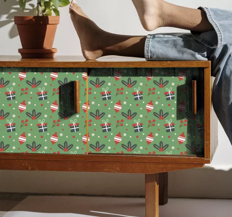 Vianočné cukrovinky potlač v zelenom obtisku nábytku - Tenstickers