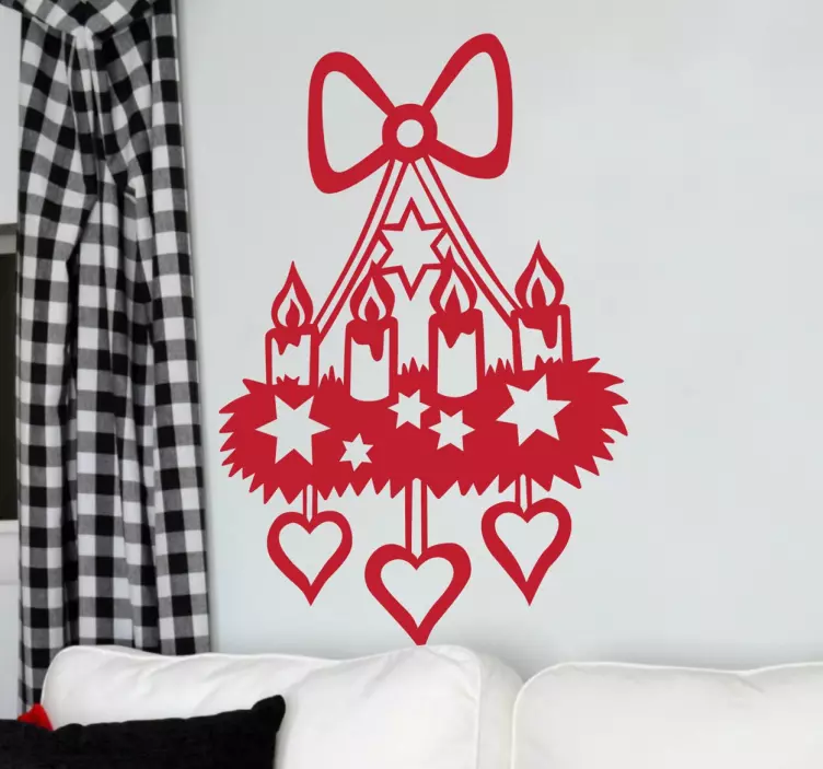 Vianočné sviečky lampa dekoratívne obtlačky - Tenstickers