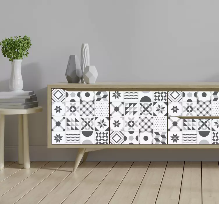 Nálepka s nábytkom z historických dlaždíc - Tenstickers