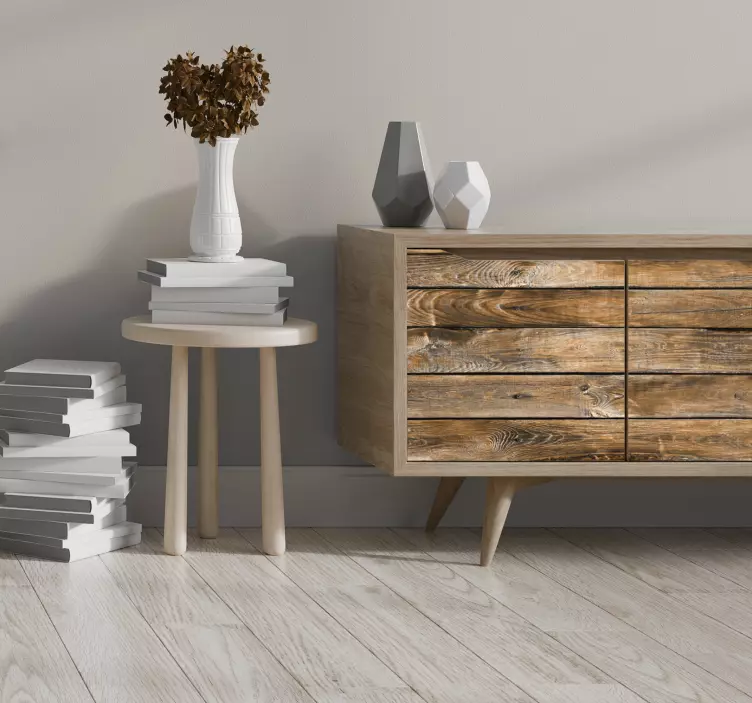 Nálepka s nábytkom zo starého dreva - Tenstickers