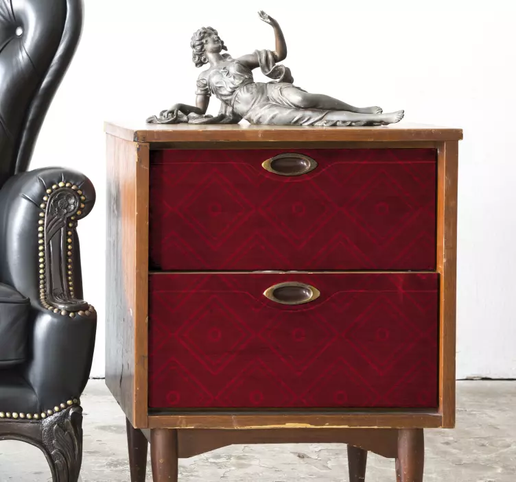 Nálepka s nálepkou na nábytok z červeného štvorca - Tenstickers