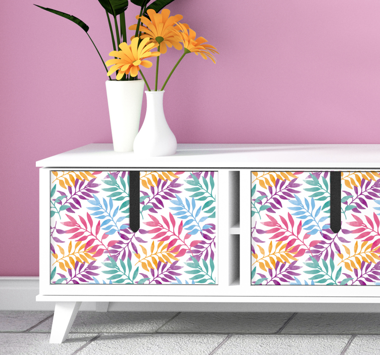 Watercolored listy vinyl tapety - Tenstickers