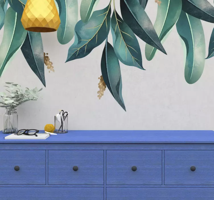 Nálepky na stenu na závesné tropické listy - Tenstickers