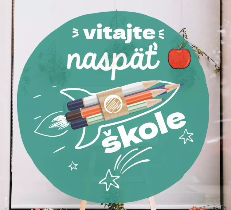 Vitajte naspäť do školy štítok na okno s dizajnom - Tenstickers