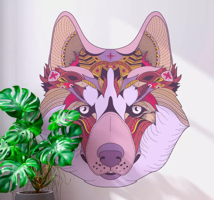 Vlk kresba umelecké obtlačky divých zvierat - Tenstickers