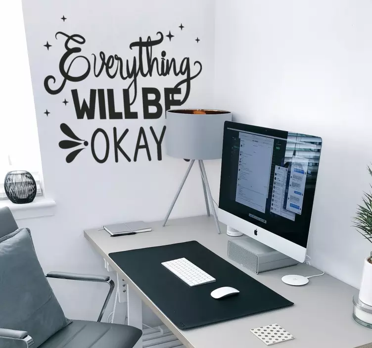 Všetko bude v poriadku nálepky s inšpiratívnymi citátmi - Tenstickers