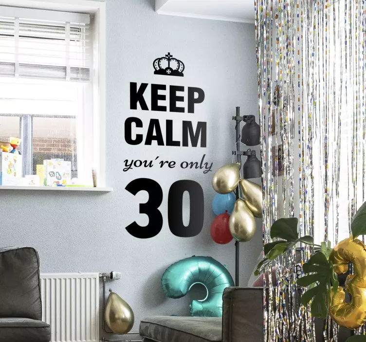 Nálepka so šťastným narodeninovým pozdravom - Tenstickers