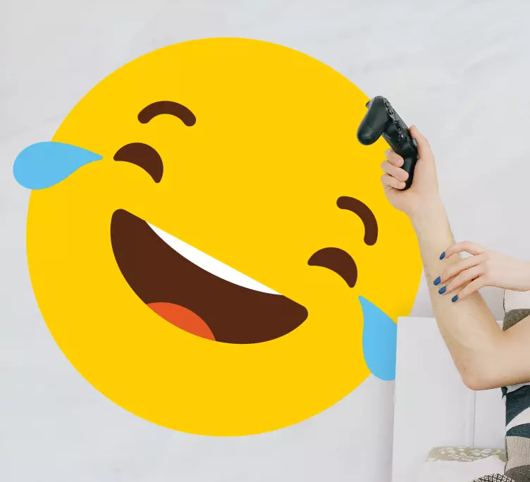 Vtipná nadšená Nálepky na stenu emoji - Tenstickers