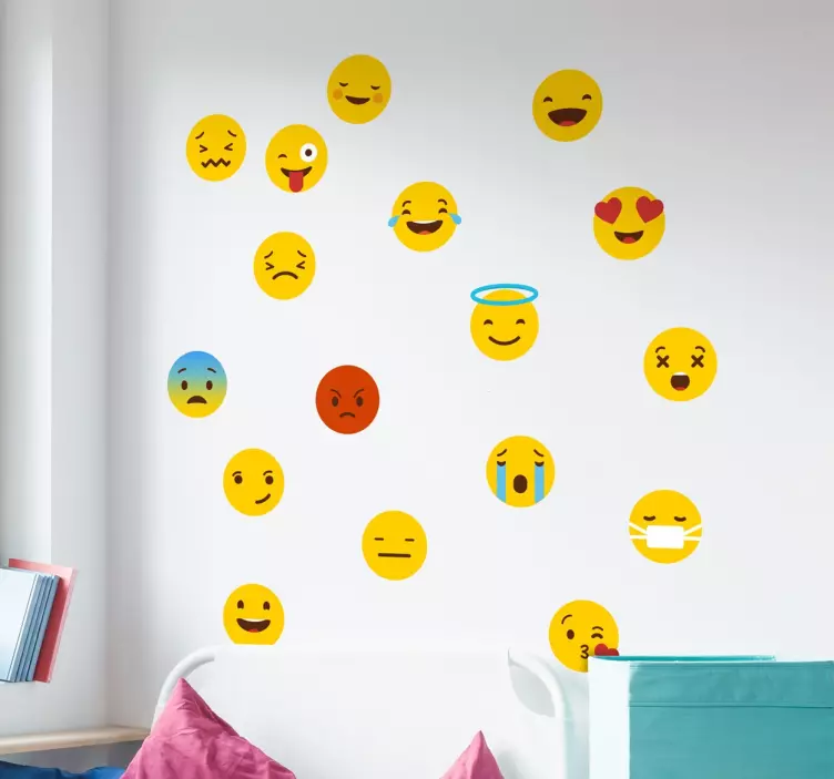 Whatsapp samolepky na stenu emoji - Tenstickers