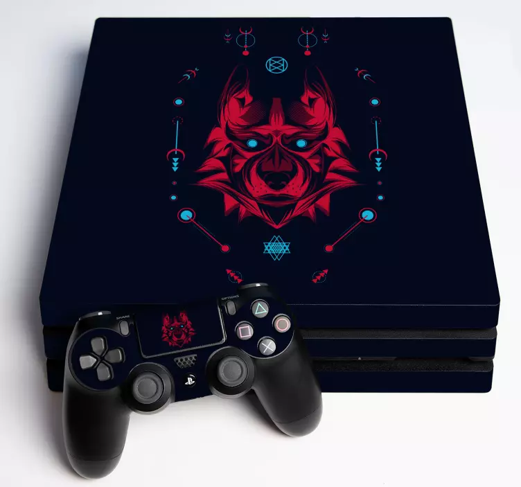 Wolf gaming abstract ps4 stickers - Tenstickers