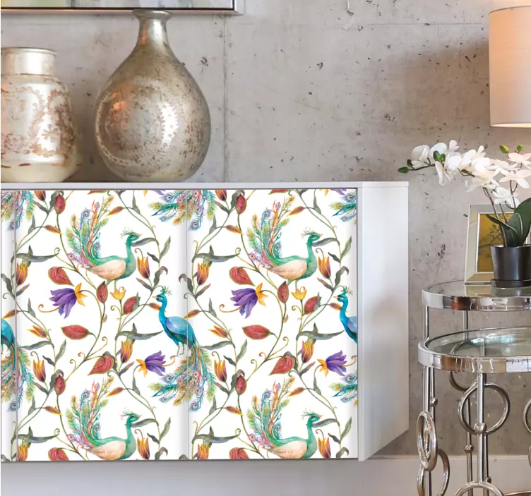 Záhradné kvety s obtlačkom nábytku pre malé vtáky - Tenstickers