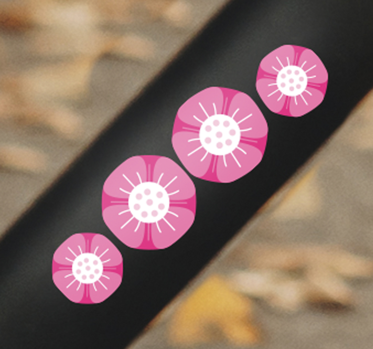 Samolepka na bicykel so zaoblenými kvetmi - Tenstickers