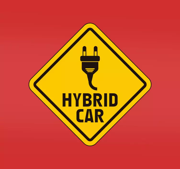 Nálepka s hybridným automobilom so zásuvným modulom - Tenstickers