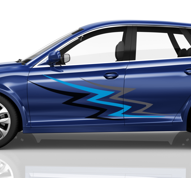 Nálepka závodného auta modrá a sivá - Tenstickers