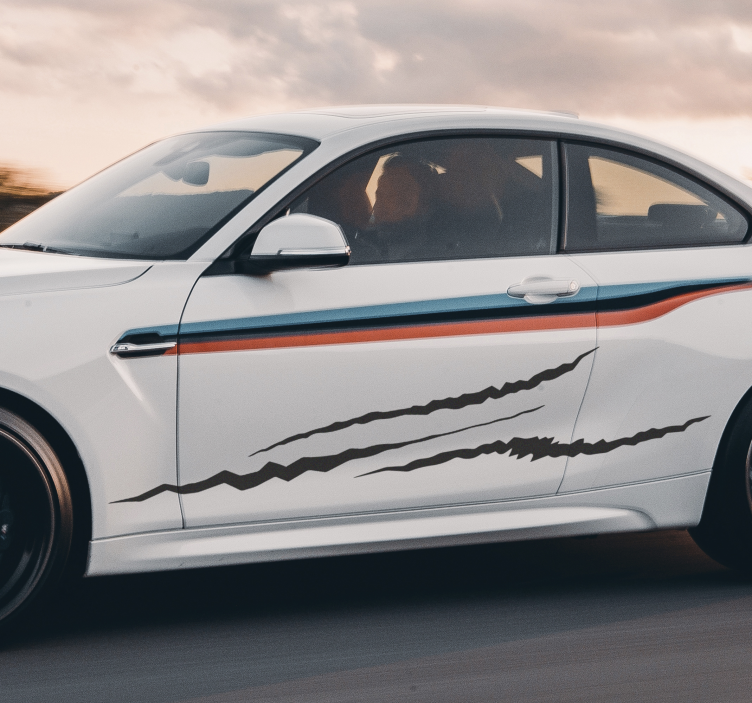 Závodné auto s nálepkou na poškriabanie auta - Tenstickers