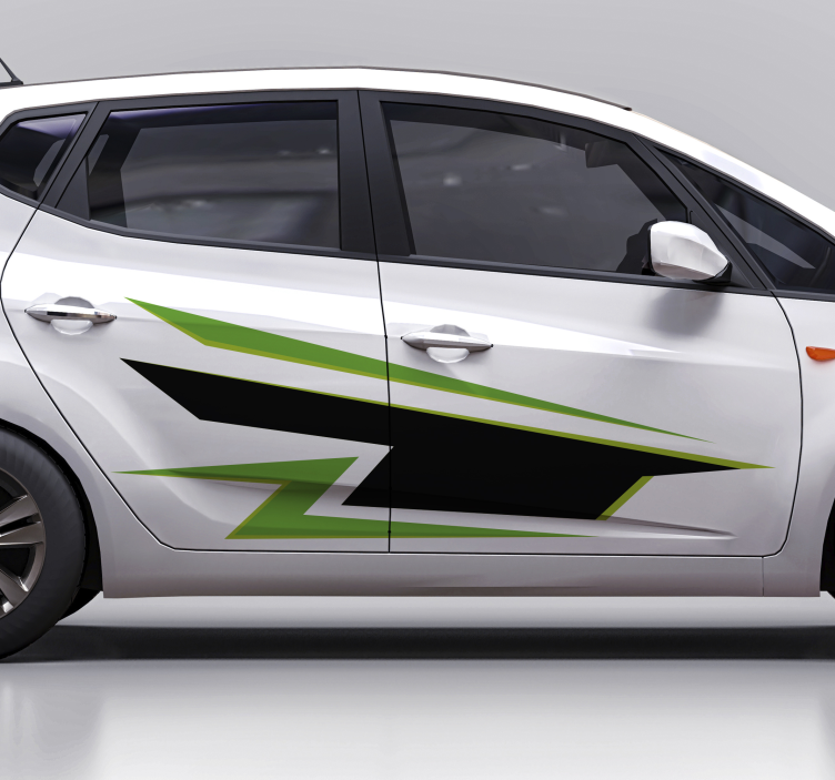 Zelená a čierna nálepka na zabalenie auta - Tenstickers