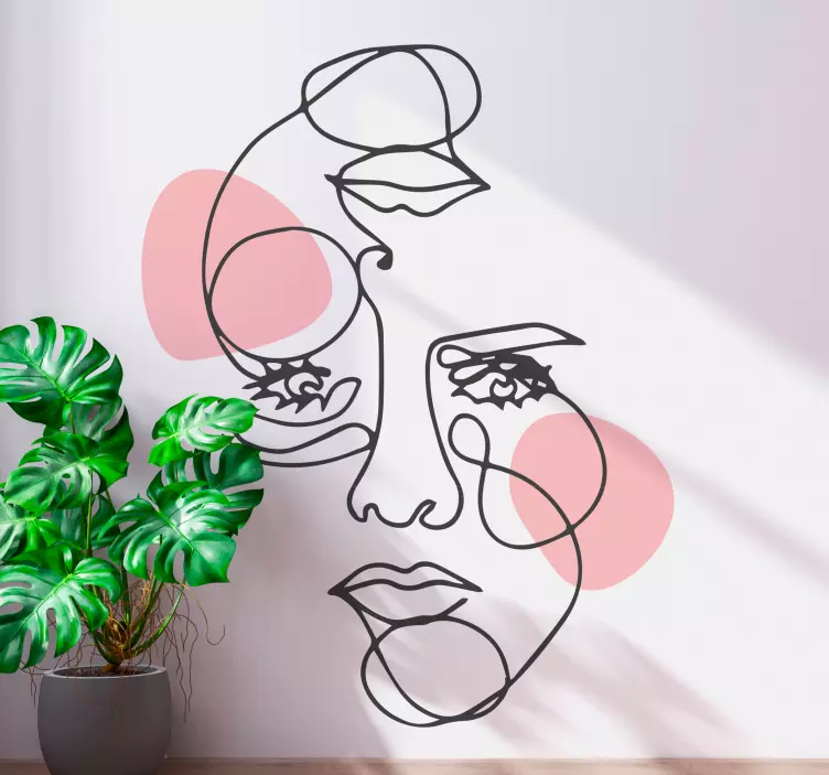 ženská samolepka na stenu s minimálnymi linkami - Tenstickers
