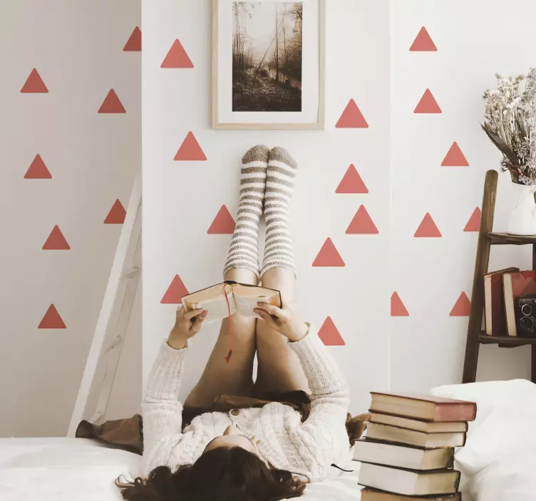 Nálepka so živou koralovým trojuholníkom - Tenstickers