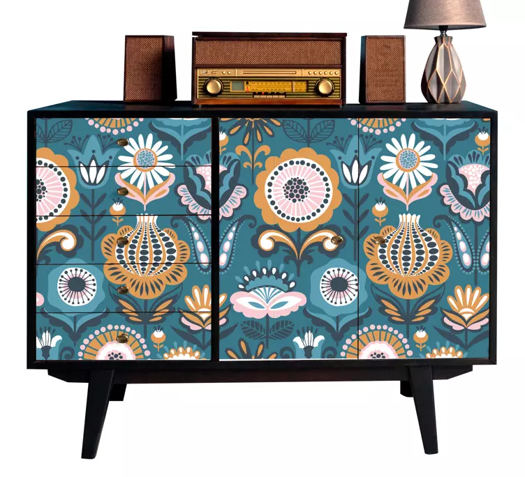 Tradičná nálepka poľského kvetinového nábytku - Tenstickers