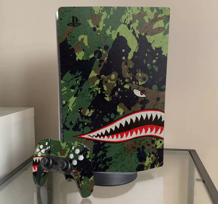 Samolepky shark teeth camo ps5 - Tenstickers