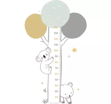 detsky meter na stenu pastelový strom so zvieratkami - Tenstickers