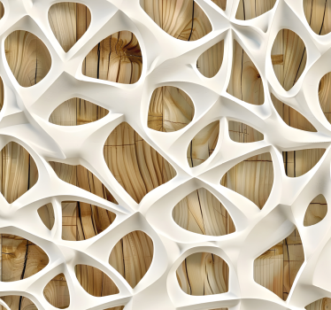 nálepky na nábytok abstraktné 3d s drevom - Tenstickers