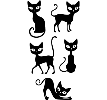 Nálepky na nábytok štýlové mačky - Tenstickers
