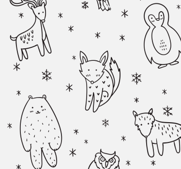 nálepky na nábytok škandinávske lesné zvieratá - Tenstickers