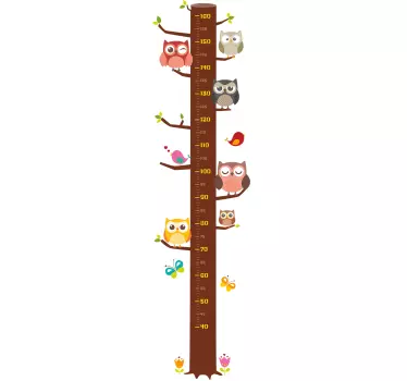 Nálepka s grafom pre výšku sovy pre deti - Tenstickers